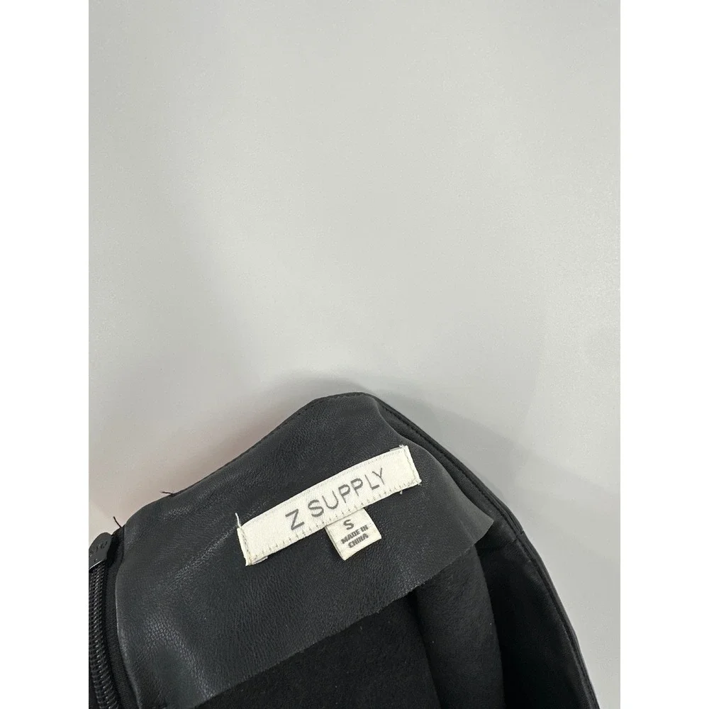 Z Supply Faux Leather Mini Skirt Black Small